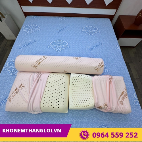 BỘ GỐI CAO SU THIÊN NHIÊN THẮNG LỢI ( 2 NẰM + 1 ÔM )